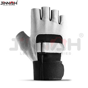 Custom <b>Men</b> <b>Fingerless</b> Cycling <b>Gloves</b> Neoprene & Leather Washable Outdoor Sports Half Finger Custom Color & Packaging Adult Use - Product Image 3