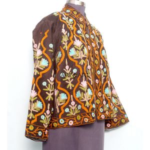 Veste unisexe indienne bohème en coton 100% matelassée et brodée Cotrise, nouveau motif de haute qualité, respirante, écologique, pièce antique - Product Image 4