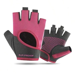 <b>Half</b> Finger Fitness Gloves Black Non <b>Slip</b> Grip Gym Weight Lifting Spandex Unisex - Product Image 2