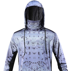 Custom Logo Outdoor Fishing Wear Private Label Brand Vendor UPF 50+ Moisture Wicking Sun Shirt with <b>Face</b> <b>Mask</b> UV Protection - Product Image 5