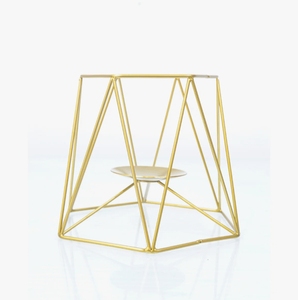 Candelabro Geométrico de Metal Dorado, Moderno, Poligonal, Hecho a Mano, Ecológico, Centro de Mesa, Decoración para el Hogar, Adornos para Bodas - Product Image 2