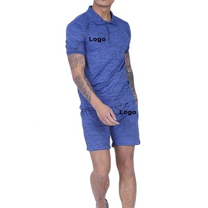 Chándal de verano para hombre, conjunto de dos piezas de algodón 100%, traje de chándal con estilo personalizado y pantalones cortos ajustados - Product Image 1