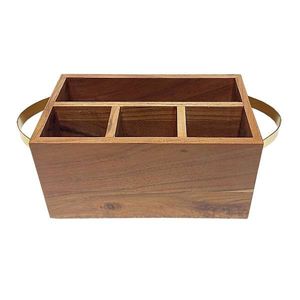 Porta cubiertos de madera de acacia con mango metálico, estilo nuevo, clásico y moderno, craftera exports - Product Image 5
