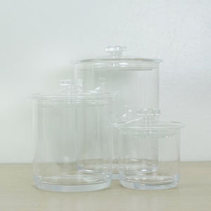 [Holar] Taiwan a fait 3 tailles ensemble de bocaux de stockage en plastique hermétiques ronds transparents avec couvercles - Product Image 4