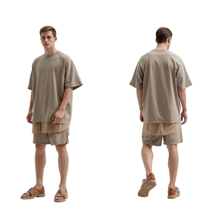T-shirt pour homme en coton tricoté épais 220g, coupe ample décontractée, col rond, imprimé sérigraphié, écologique et de qualité supérieure - Product Image 2