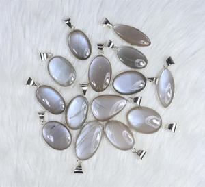 Naturel Argent Feu Gris Pierre de Lune Pendentif Fabrication de Bijoux pour Bijoux en Argent Fourniture En Vrac En Gros Lunette Pendentif Bijoux - Product Image 4