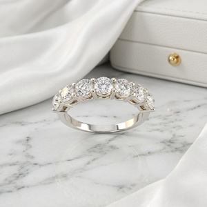 2.70CTW Round Cut Prong Set Half Eternity <b>Ring</b> - Product Image 2