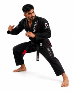 Kimono de Jiu-Jitsu GENTEEL pour homme, en coton, coupe classique, durable, blanc, bleu, noir, marine - Product Image 1