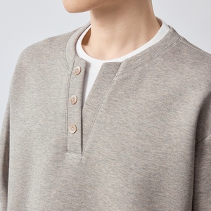 เสื้อสเวตเตอร์ถักทรงโอเวอร์ไซส์สำหรับผู้ชาย คอปกติดกระดุม สีพื้น สวมใส่สบายๆ สำหรับฤดูใบไม้ร่วง - Product Image 4