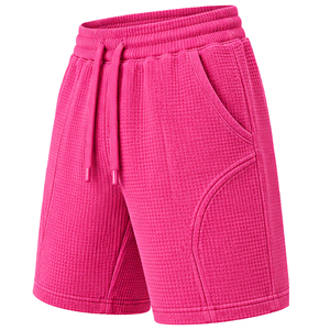 <b>Mens</b> Waffle Knit <b>Shorts</b> Custom Design Summer Casual <b>Shorts</b> Elastic Waist Drawstring Lightweight Gym Fitness Training <b>Lounge</b> Wear - Product Image 1