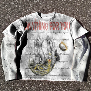 เสื้อยืดผู้ชายแขนสั้นทรงโอเวอร์ไซส์ลายหัวกะโหลกพิมพ์ลายดิจิทัลแบบสั่งทำพิเศษ รักษ์โลก สไตล์สตรีทแวร์ สีซีดแบบซันเฟด - Product Image 3
