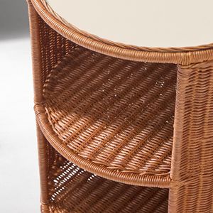 Handwoven Rattan <b>Storage</b> <b>Side</b> <b>Table</b> Dark Finish Open Shelf Handmade Eco Friendly Sustainable Furniture Wholesale Bulk Supplier - Product Image 3