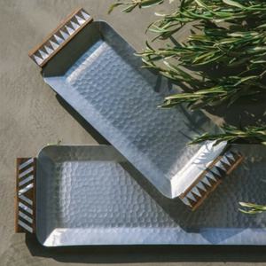 2025 plateau de service en aluminium fabriqué à la main perles poignées artisanales artisanat Vintage RAMADHAN EID cadeau vente chaude animal poli - Product Image 1