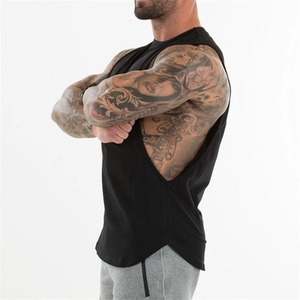 Débardeur décontracté en coton et bambou tricoté pour homme avec motif ajouré – Effet délavé, séchage rapide, respirant, idéal pour la course et le fitness - Product Image 2