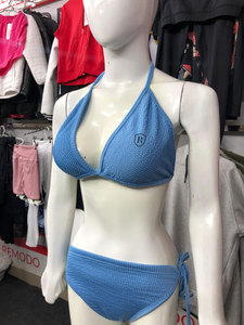 Ensemble de bikini texturé tendance pour femme, design personnalisé, respirant, côtelé, deux pièces, haut et bas, maillot de bain avec string en V sur le devant, vente en gros - Product Image 4