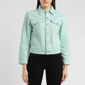 Veste en jean classique boutonnée coupe ample décontractée élégante écologique personnalisable pour l'automne/hiver couleur bonbon - Product Image 6