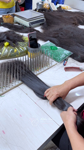 Extensions de cheveux vierges droites d'os bon marché de luxe Perruques en dentelle HD de cheveux humains bruts du Vietnam Perruques en dentelle frontale double trame de génie - Product Image 5