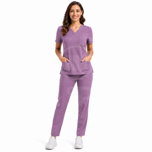 Hospital <b>Scrub</b> Suit Nurse Uniform Eco-Friendly Polyester Rayon Spandex Medical <b>Scrubs</b> Set Lightweight Breathable Custom Logo - Product Image 2