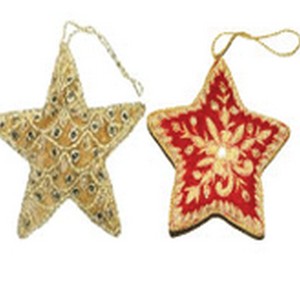 Decoración para Árbol de Navidad, Adorno de Terciopelo Bordado a Mano con Cuentas en Forma de Mariposa, Personalizado, 8cm, Dorado Transparente - Product Image 1