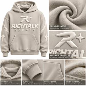 Nouveauté : Sweat à capuche imprimé pour homme, qualité supérieure, style sportif oversize, avec logo frontal et poche, 100 % coton - Product Image 6