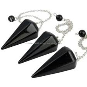 Cristales de piedra natural, venta al por mayor, piedras preciosas facetadas, piedra de obsidiana negra curativa, Chakra a granel, Reiki, Péndulo de radiestesia - Product Image 1