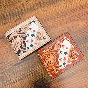 Cartera de cuero con dos pliegues de gran capacidad para hombre, billetera pequeña de cuero genuino, tarjeta de identificación de moneda en efectivo - Product Image 4