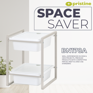 Organisateur de stockage de jouets bricolage à 2 tiroirs du fabricant taïwanais étagère de boîte en plastique carrée avec couvercle pour meubles de rangement à la maison - Product Image 6