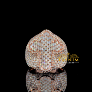 Bague de Mariage et de Fiançailles en Argent Plaqué Or Certifié avec Diamant Naturel de Couleur Fantaisie Taille Coussin et Pierres Latérales Luxueuses - Product Image 1