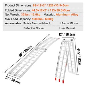 Rampe di Carico Pieghevoli in Alluminio da 1500 Libbre per Pick-up, Rimorchi, Moto da Cross, UTV e ATV - Product Image 6