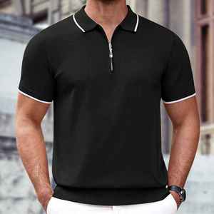 T-shirt Polo Homme à Col Zippé Manches Courtes Été 2025 – Collection Été Homme en Gros 100 % Coton Motif Uni - Product Image 6