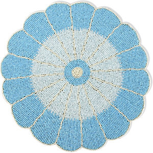 Sets de table décoratifs en perles de verre artisanales, design circulaire, décoration de table économique - Product Image 1
