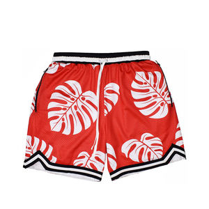 Shorts de basketball pour hommes 100 % polyester, avec bande décorative unie, longueur genou, style streetwear, créez vos propres shorts de sport - Product Image 3