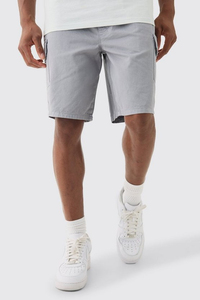 Pantalones Cortos Cargo Verde Oliva para Hombre, Cintura Media, Banda Elástica, Estilo Bermuda Informal con Bolsillos, Tela de Lona 100% Algodón - Product Image 2