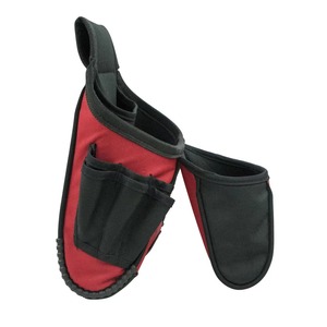 Pochette à outils rouge et noire avec poche latérale pour électricien ou charpentier - Product Image 3
