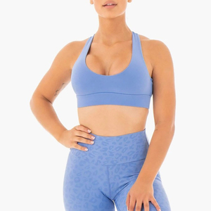 Soutien-gorge de sport pour femme de haute qualité, respirant, avec logo personnalisé, style simple, sensation seconde peau, grande taille, pour le yoga et le fitness, fermeture avant - Product Image 4