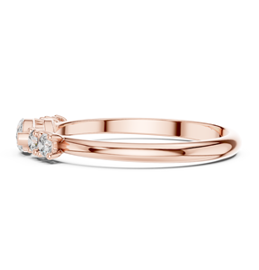 Bague de fiançailles en or rose avec sept pierres de moissanite taille marquise pour femme, bague minimaliste pour mariage, anniversaire ou promesse - Product Image 5