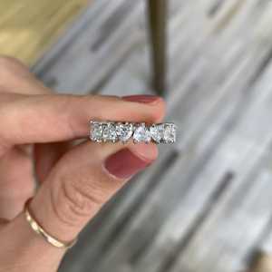 Custom Heart Cut Lab Grown Diamond Wedding Band Minimalist Solitaire Sparkling <b>Dainty</b> Eternity <b>Ring</b> 14k 18k Solid Gold Wholesale - Product Image 4