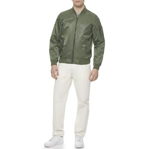 Veste de baseball décontractée slim fit en satin pour homme, 100 % polyester, col à capuche brodé, nouveau style, best-seller - Product Image 4