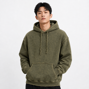 เสื้อฮู้ดดี้ผู้ชายแฟชั่น ดีไซน์ขาดๆ แบบมีสไตล์ ผลิตจากผ้าฝ้ายฟลีซ 100% แห้งเร็ว ระบายอากาศได้ดี เหมาะสำหรับฤดูหนาวในเมือง - Product Image 1
