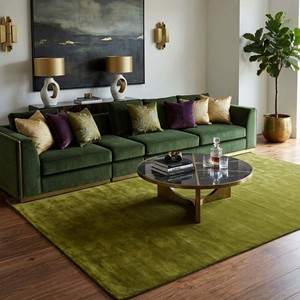 Alfombra Verde Sólida Garand Milano, Alfombra Moderna de Lujo Tejida a Mano y con Mechones, Alfombra Lisa Suave para Sala de Estar, Dormitorio, Decoración Minimalista para el Suelo - Product Image 6