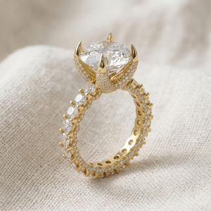 Anillo de compromiso con diamantes redondos, oro de 18 quilates, engaste de garras, joyería nupcial para boda - Product Image 4