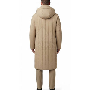 New Arrival Men's Waterproof Lightweight Long <b>Bench</b> <b>Coat</b> Hooded Winter Full Front Zipper Warm Outdoor Custom Wholesale - Product Image 2