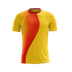 เสื้อยืดกีฬาไล่เฉดสีเหลืองแดงสำหรับผู้ชาย แห้งเร็ว เหมาะสำหรับการฝึกซ้อม - Product Image 1