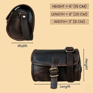 Sac bandoulière vintage en cuir véritable fait main pour femme, marron, avec fermeture éclair, deux sangles, léger, pour affaires, 3L+ - Product Image 6