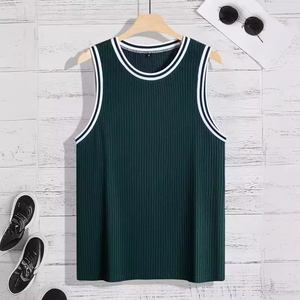 เสื้อกล้ามผู้ชายสไตล์วินเทจลำลองฤดูร้อนแบบเกาหลี ถักจากผ้าฝ้าย 100% ทรงหลวม ระบายอากาศได้ดี เป็นมิตรกับสิ่งแวดล้อม ไม่เป็นขุย - Product Image 2