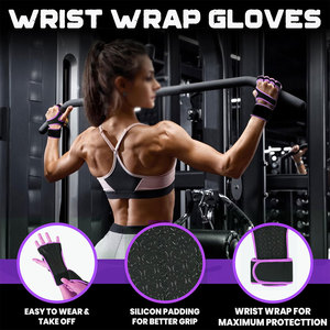 Ultra Lightweight Unisex Weightlifting Gym Gloves Built In Velcro Wrist Wrap Palm Protection <b>Foam</b> <b>Padded</b> Extra Grip Gym Gloves - Product Image 6