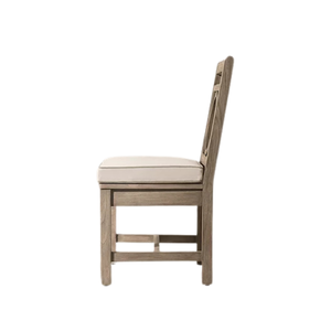 Contemporary Classic Dining Chair Teak Circular Motif Backrest Comfortable Seat Cushion Durable Waterproof Outdoor Furniture - Product Image 5