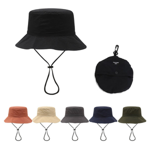 New Hot Selling Packable Foldable <b>Bucket</b> <b>Hat</b> Adjustable Drawstring Outdoor Sun <b>Hat</b> with Carabiner Clip Multi Color - Product Image 6