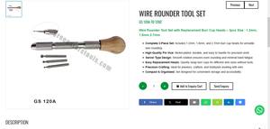 Juego de herramientas para redondear alambres, 3 cabezales de copa de 1.2mm, 1.8mm, 2.7mm, herramienta para hacer joyas, pinza de sujeción |   N.° de artículo GS-120A - Product Image 3