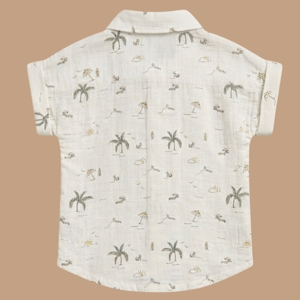 Conjunto de Muselina Orgánica Palm Breezy para Cuna de Bebé y Camisa Oversize con Estampado de Caramelos y Pantalones Cortos para 0-6 Meses 0-3 Meses Verano - Product Image 3